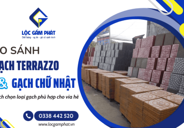 So sánh gạch vỉa hè chữ nhật và gạch terrazzo TPHCM