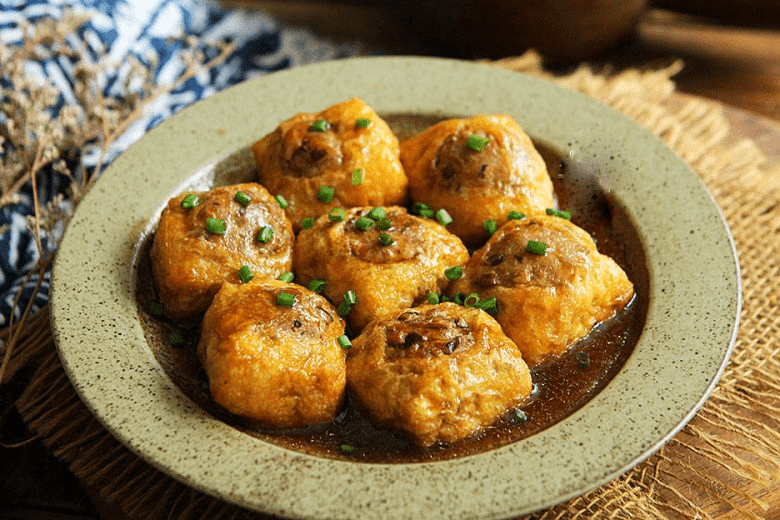 đậu nhồi thịt