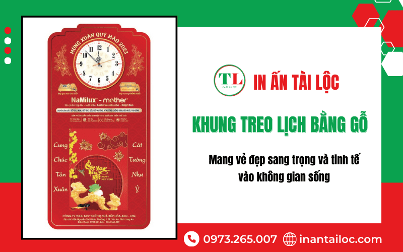 khung treo lịch bằng gỗ