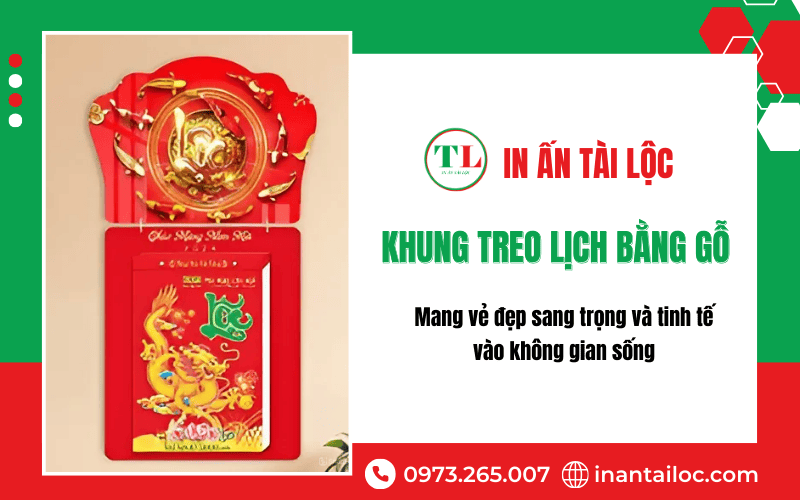 khung treo lịch bằng gỗ