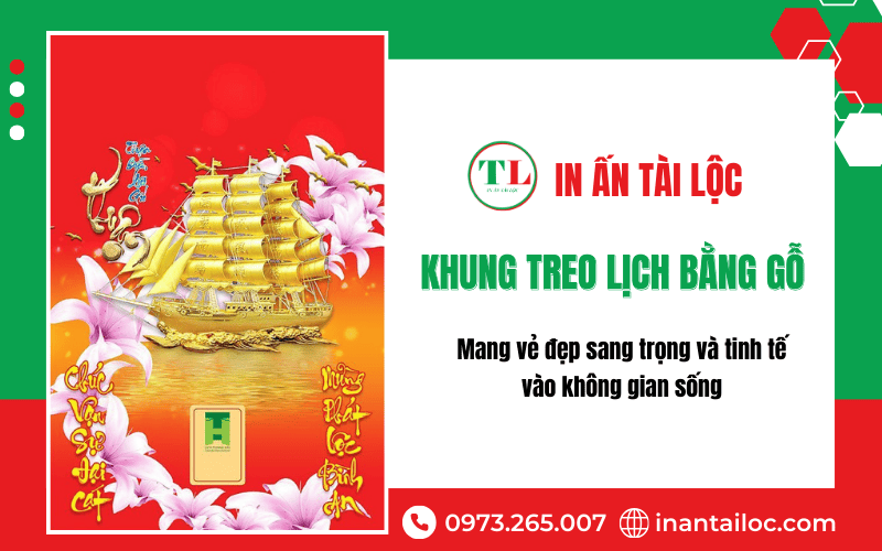 khung treo lịch bằng gỗ