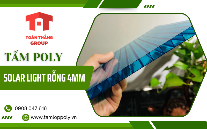 tấm poly Solar Light rỗng 4mm