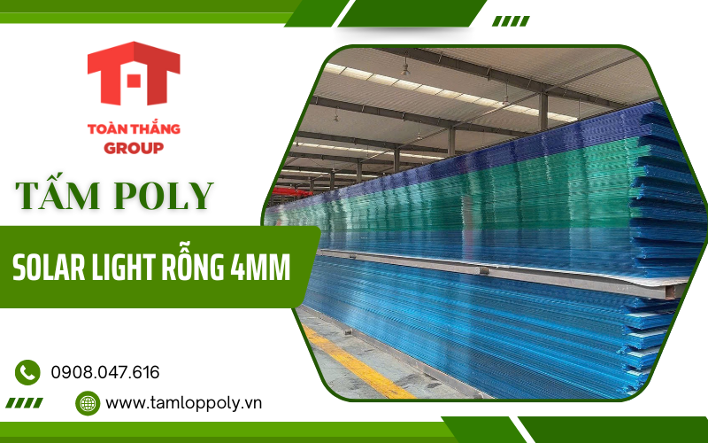 tấm poly Solar Light rỗng 4mm