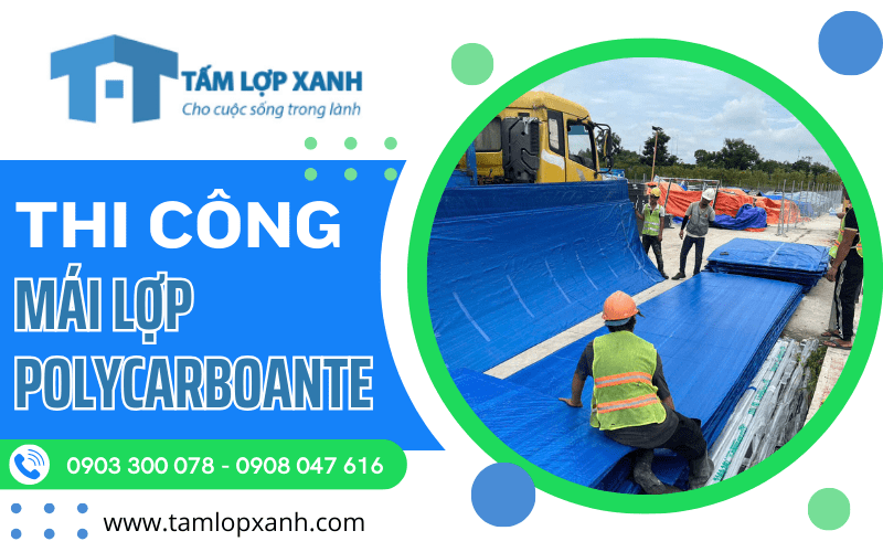thi công mái lợp Polycarbonate