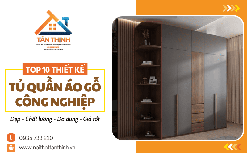 tủ quần áo gỗ công nghiệp đẹp