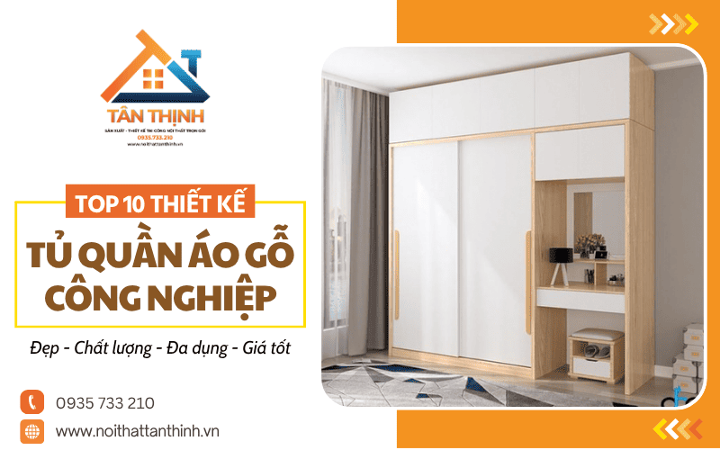 tủ quần áo gỗ công nghiệp đẹp