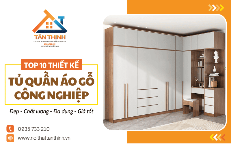 tủ quần áo gỗ công nghiệp đẹp